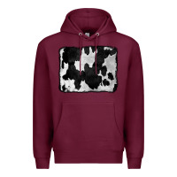 Burgundy Cowhide Premium Hoodie - CowCowDesign