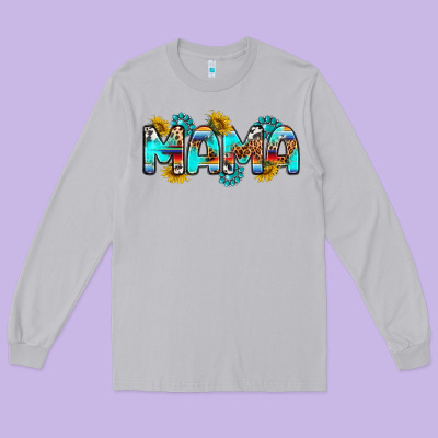 Western Mama Long Sleeve Tee Designed By Ranaportraitstore