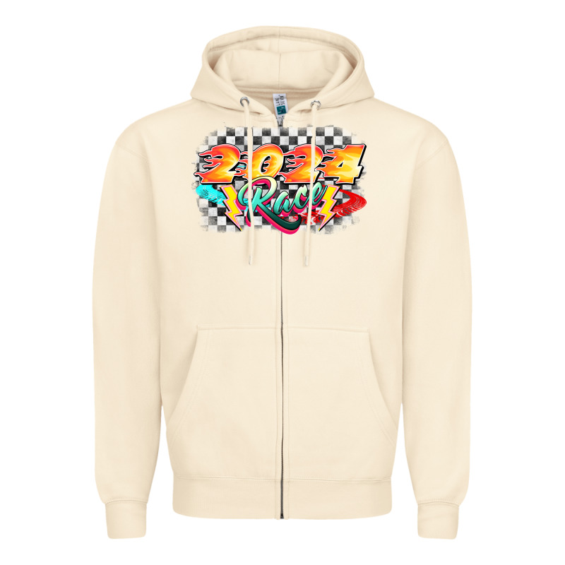 Race 2024 Zipper Hoodie by CowGirlArtShop | Teevron