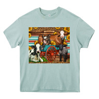 Arona Farm Animals On An Old Wagon Heavy Core Tee - LillyAllenDesigns