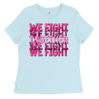 Baby Blue together we fight cancer Ladies Tee - NancyCooperArtShop