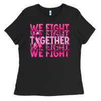 Black together we fight cancer Ladies Tee - NancyCooperArtShop