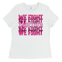 White together we fight cancer Ladies Tee - NancyCooperArtShop