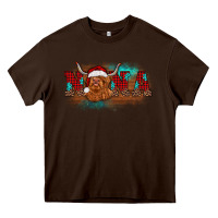 Chocolate Brown christmas nana highland cow Heavy Core Tee - BarkalooDesign