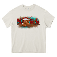 Cream christmas nana highland cow Heavy Core Tee - BarkalooDesign