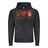 Vintage Black Peace Love Dia De Los Muertos Vintage Hoodie - BundleAndBundleShop