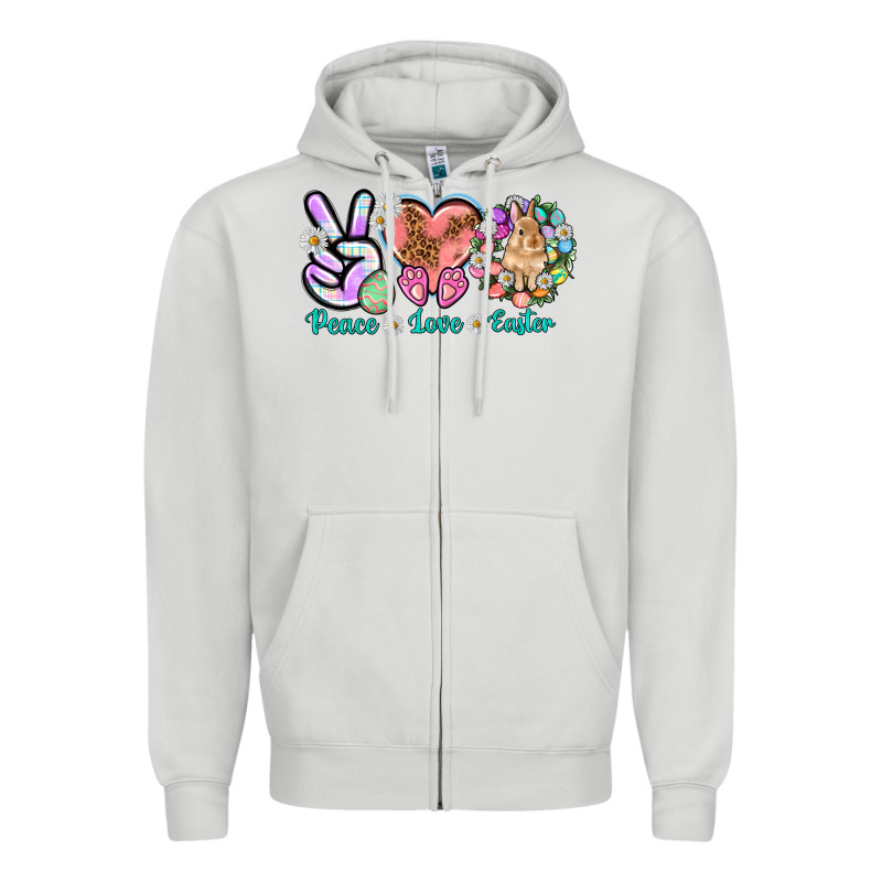 Peace Love Easter Day Zipper Hoodie by HowdyJamesFarm | Teevron