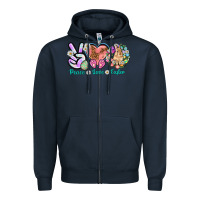 Navy Peace love Easter Day Zipper Hoodie - HowdyJamesFarm