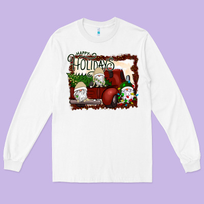 Happy Holidays Gnomes Christmas Truck Long Sleeve Tee Designed By Bettercallsaul