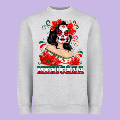 Mexicana With Skull Girl Heavyweight Sweatshirt Designed By Texasbilliewilder
