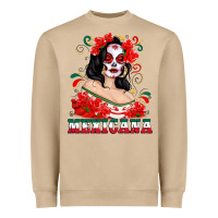 Mushroom Mexicana with Skull Girl Heavyweight Sweatshirt - texasbilliewilder