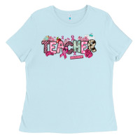 Baby Blue cancer awareness teacher Ladies Tee - NancyCooperArtShop