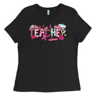 Black cancer awareness teacher Ladies Tee - NancyCooperArtShop