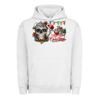 Pigment Lunar Rock Merry Christmas  skull Urban Hoodie - CowhideDigitalArt