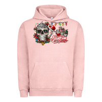 Pigment Salmon Merry Christmas  skull Urban Hoodie - CowhideDigitalArt