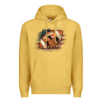 Antique Gold American Football Flag Players Premium Hoodie - CowCowDesign