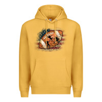 Mustard American Football Flag Players Premium Hoodie - CowCowDesign