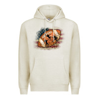 Oatmeal Heather American Football Flag Players Premium Hoodie - CowCowDesign