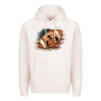 Pale Pink American Football Flag Players Premium Hoodie - CowCowDesign