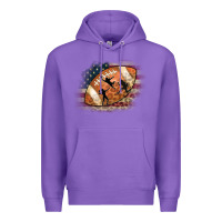 Purple American Football Flag Players Premium Hoodie - CowCowDesign