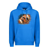 True Royal American Football Flag Players Premium Hoodie - CowCowDesign