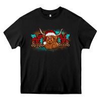 Black christmas mom highland cow Heavy Core Tee - BarkalooDesign