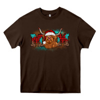 Chocolate Brown christmas mom highland cow Heavy Core Tee - BarkalooDesign