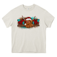 Cream christmas mom highland cow Heavy Core Tee - BarkalooDesign