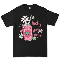 Black lucky girl drink Premium Tee - MaliasSmallBusiness