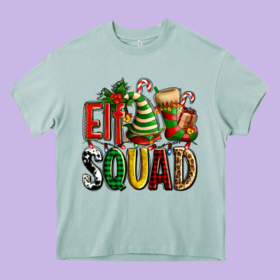 Elf Squad With Elf Hat And Socks Heavy Core Tee Designed By Adodesignshop