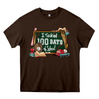 Chocolate Brown I tacked 100 days school Baseball Heavy Core Tee - NancyCooperArtShop