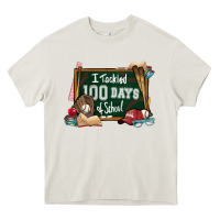 Cream I tacked 100 days school Baseball Heavy Core Tee - NancyCooperArtShop