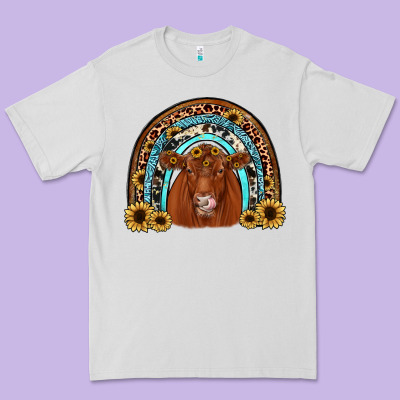 Red Angus Rainbow Premium Tee Designed By Jahusdesignshop