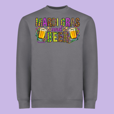 Mardi Gras And Beer Heavyweight Sweatshirt Designed By Nancycooperartshop