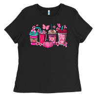 Black cancer coffee cups Ladies Tee - NancyCooperArtShop