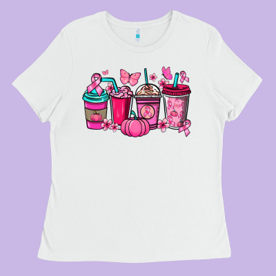 Cancer Coffee Cups Ladies Tee Designed By Nancycooperartshop