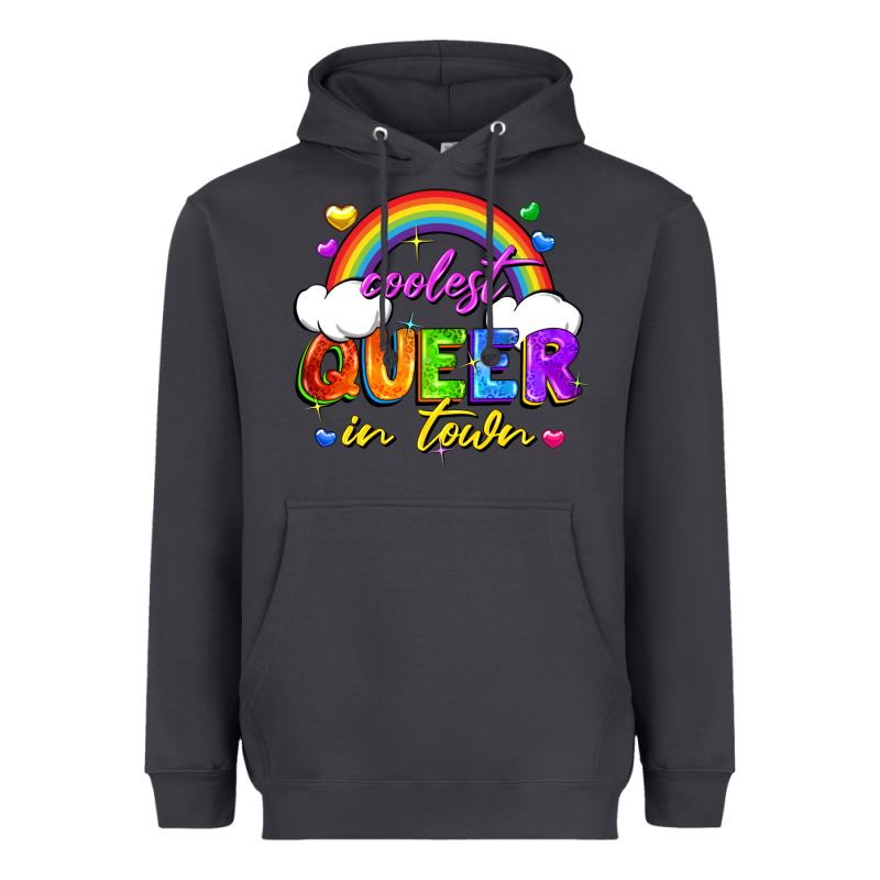 Coolest Queer In Town Heavyweight Hoodie by FaDigitalArtStudio | Teevron