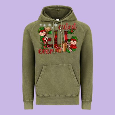 Cutest Elf Ever Christmas Vintage Hoodie Designed By Bundleandbundleshop