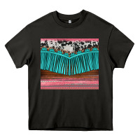 Asphalt western fringe cowhide leopard Heavy Core Tee - BarkalooDesign