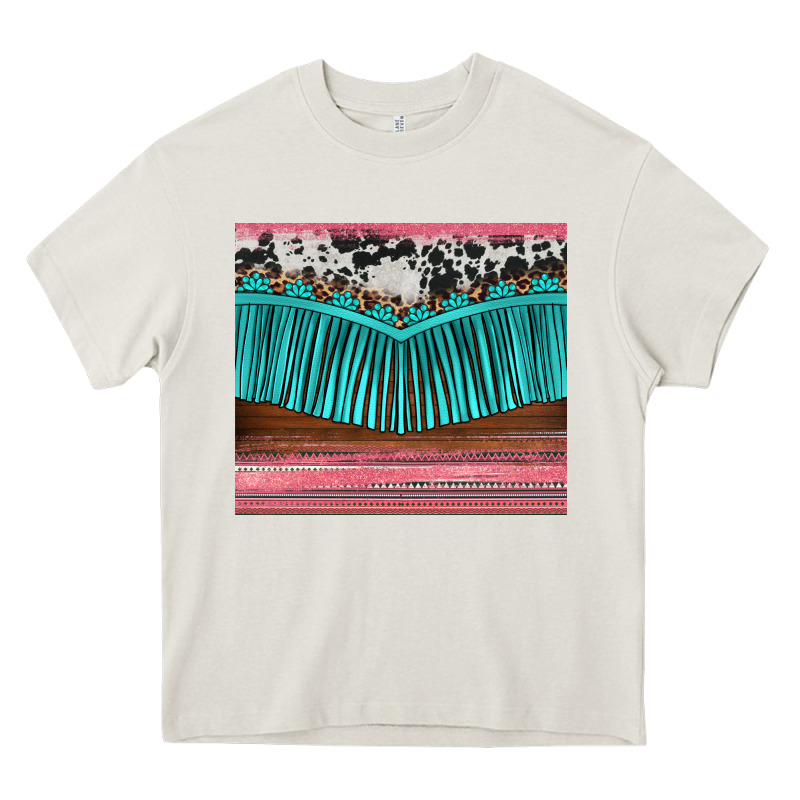 Western Fringe Cowhide Leopard Heavy Core Tee by BarkalooDesign | Teevron