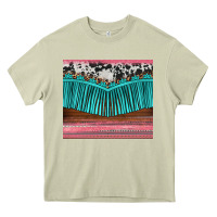 Mossy western fringe cowhide leopard Heavy Core Tee - BarkalooDesign