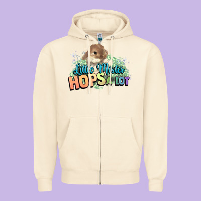 Little Mister Hops A Lot Easter Day Zipper Hoodie Designed By Howdyjamesfarm