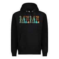 Black Mama Turquoise Tooled Premium Hoodie - CowCowDesign