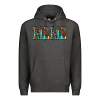 Charcoal Heather Mama Turquoise Tooled Premium Hoodie - CowCowDesign