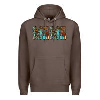 Coffee Mama Turquoise Tooled Premium Hoodie - CowCowDesign