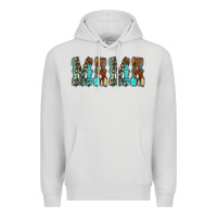 Dove Grey Mama Turquoise Tooled Premium Hoodie - CowCowDesign