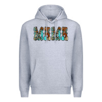 Heather Grey Mama Turquoise Tooled Premium Hoodie - CowCowDesign