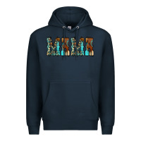 Navy Mama Turquoise Tooled Premium Hoodie - CowCowDesign