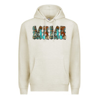 Oatmeal Heather Mama Turquoise Tooled Premium Hoodie - CowCowDesign