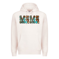 Pale Pink Mama Turquoise Tooled Premium Hoodie - CowCowDesign